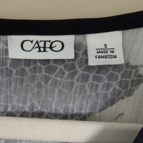 Butterfly Blouse Yellow Black & White Size Small by CATO - Picture 4 of 4